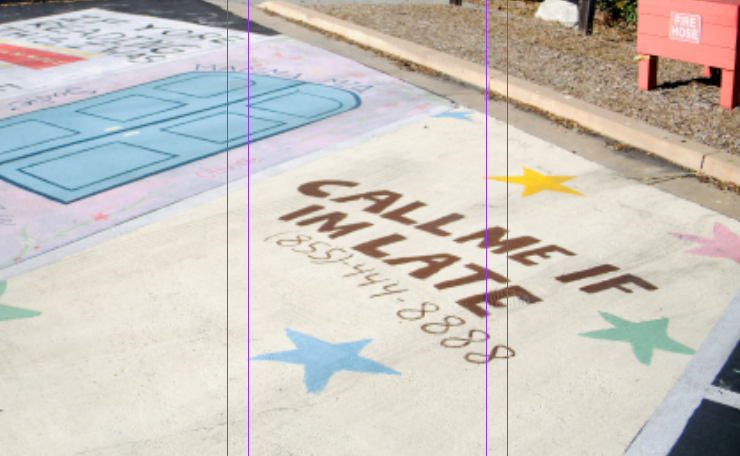 Photo of a painted senior parking lot space.